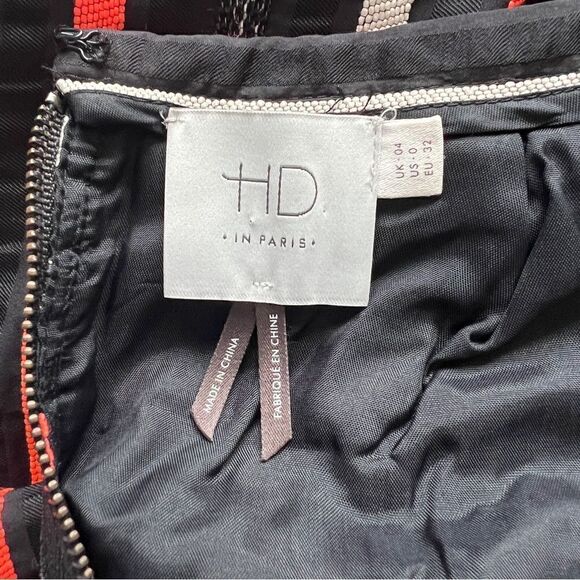 ANTHROPOLOGY Anthro HD in Paris Neon Ribboned Skater Skirt Size US 0 - Picture 6 of 7